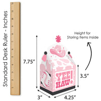 Rodeo Cowgirl - Treat Box Party Favors - Pink Western Party Goodie Gable Boxes - Set of 12