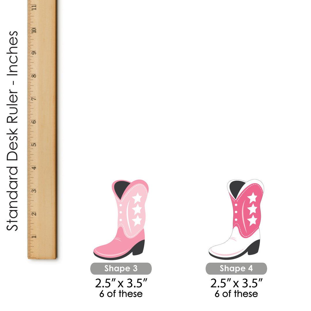Rodeo Cowgirl - DIY Shaped Pink Western Party Cut-Outs - 24 Count