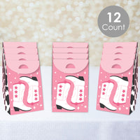 Rodeo Cowgirl - Pink Western Gift Favor Bags - Party Goodie Boxes - Set of 12