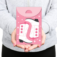 Rodeo Cowgirl - Pink Western Gift Favor Bags - Party Goodie Boxes - Set of 12