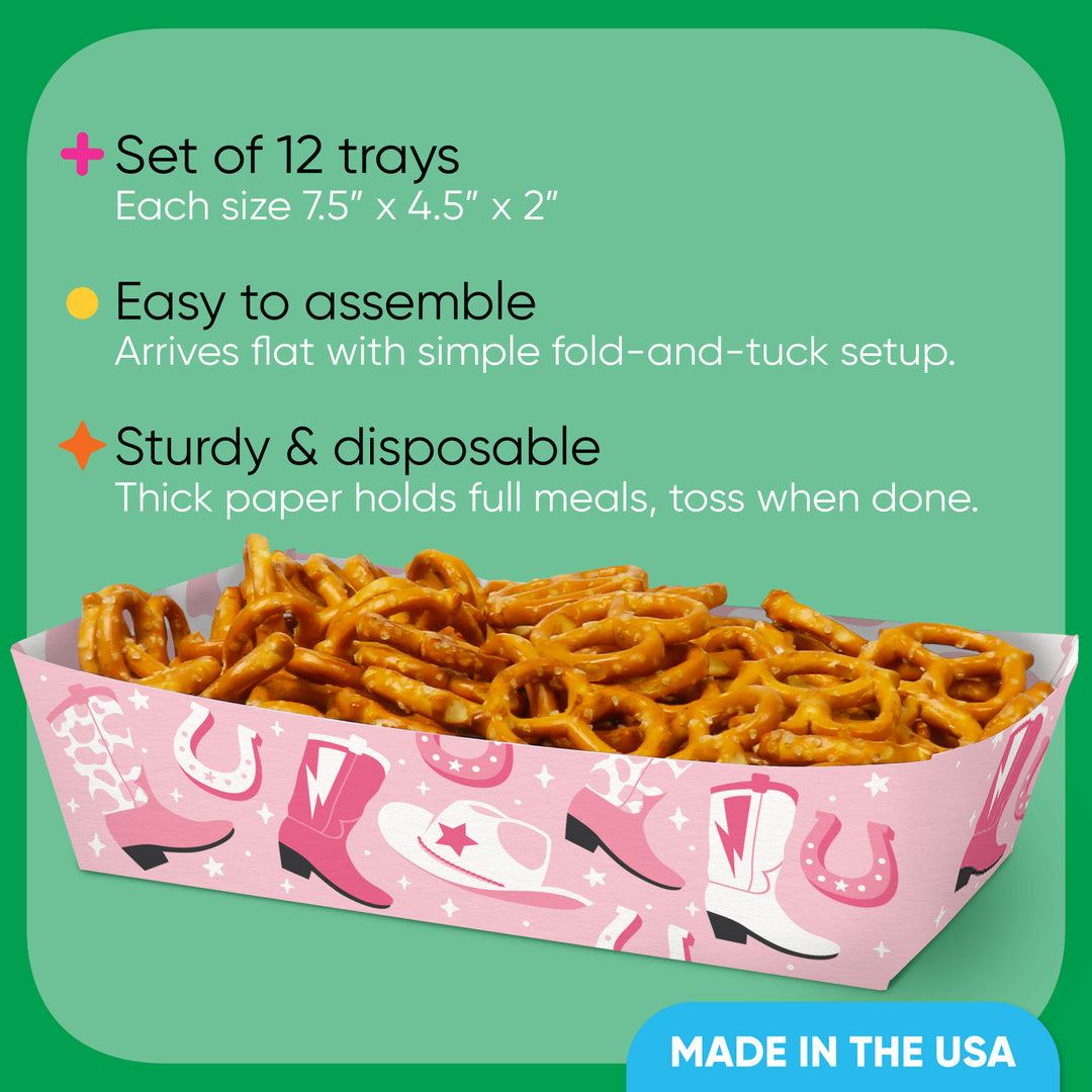 Pink Rodeo Party Paper Food Trays
