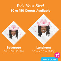 Custom Face Napkins - Rodeo Cowgirl