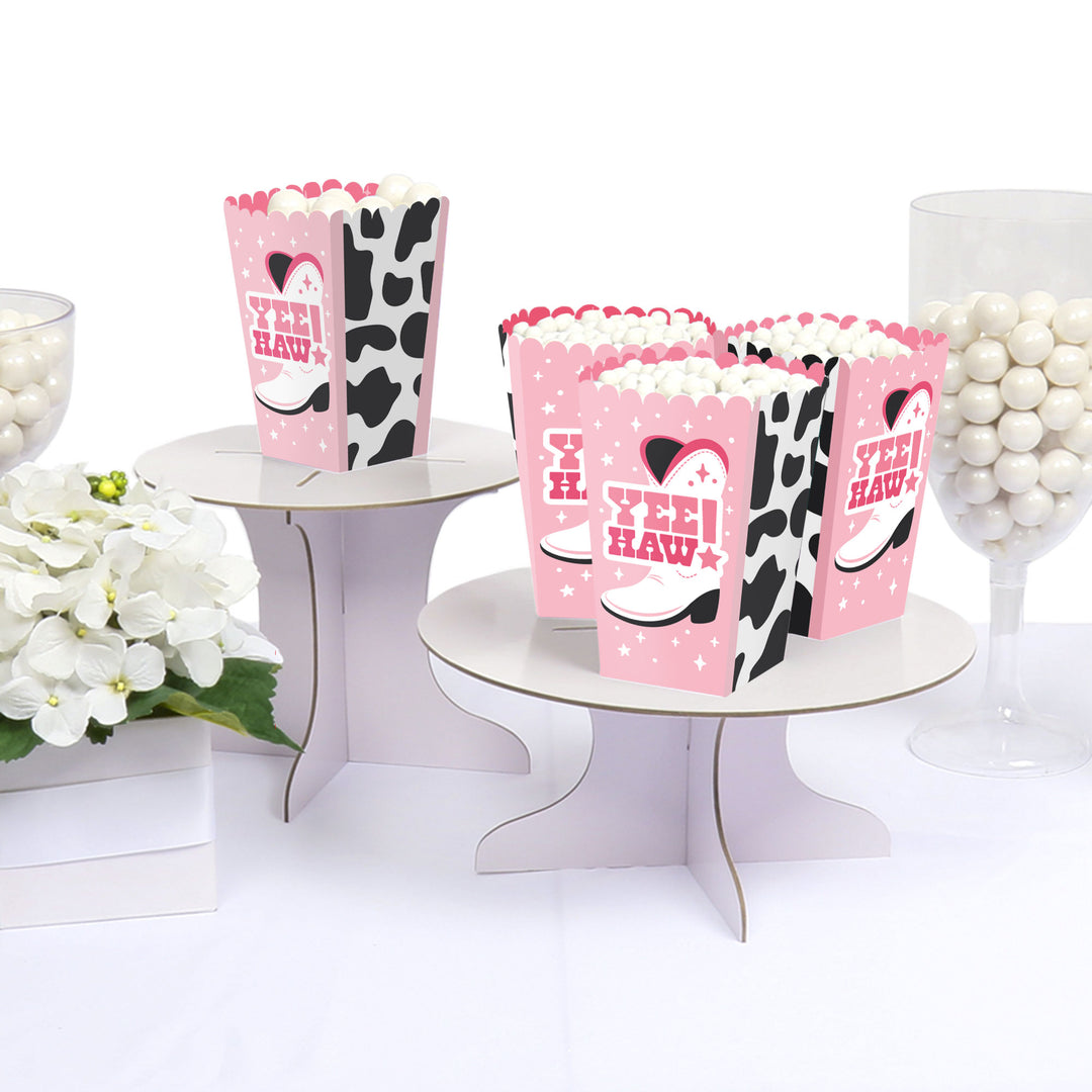 Rodeo Cowgirl - Pink Western Party Favor Popcorn Treat Boxes - Set of 12