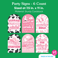Rodeo Cowgirl Party Signs Set - 6 Ct
