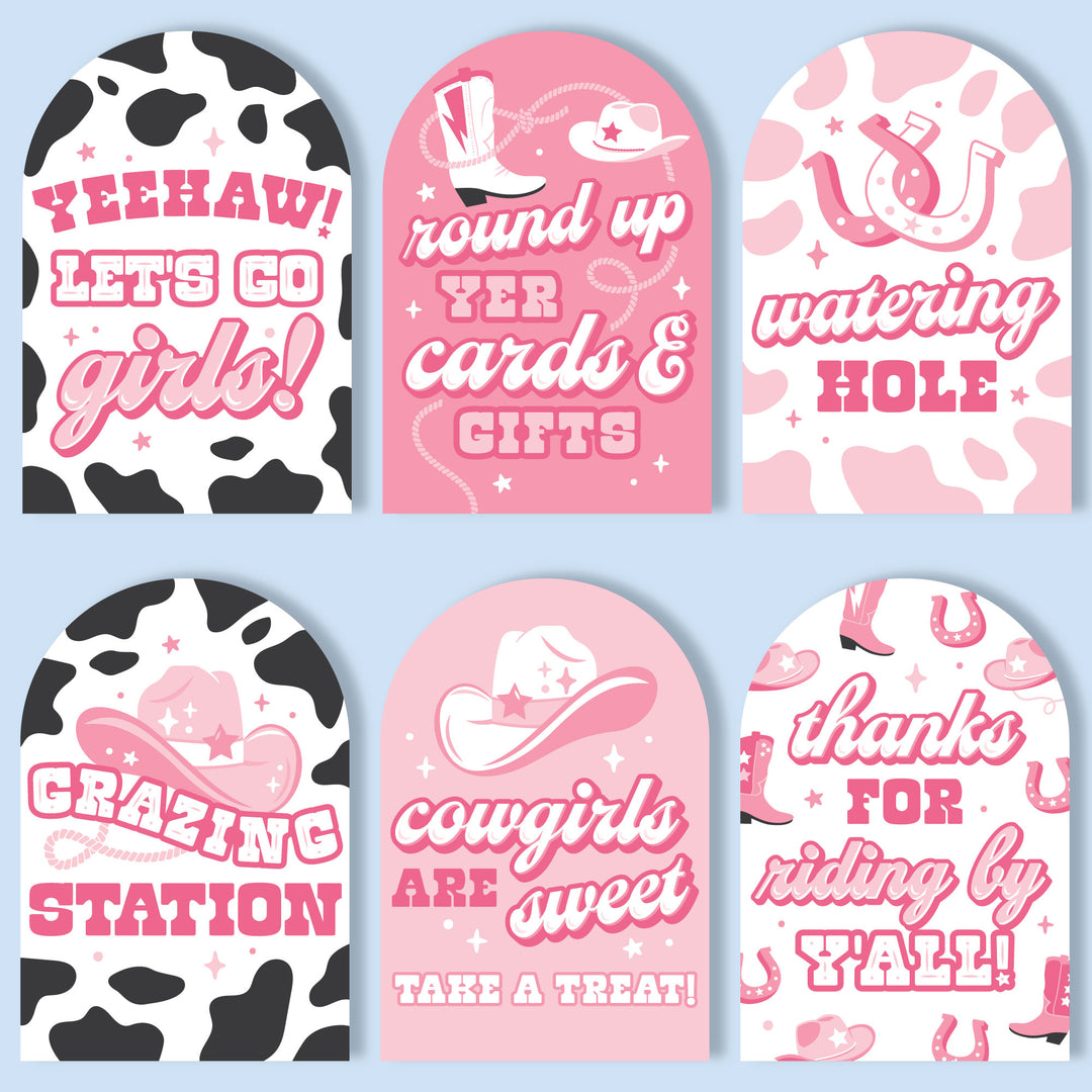 Rodeo Cowgirl Party Signs Set - 6 Ct