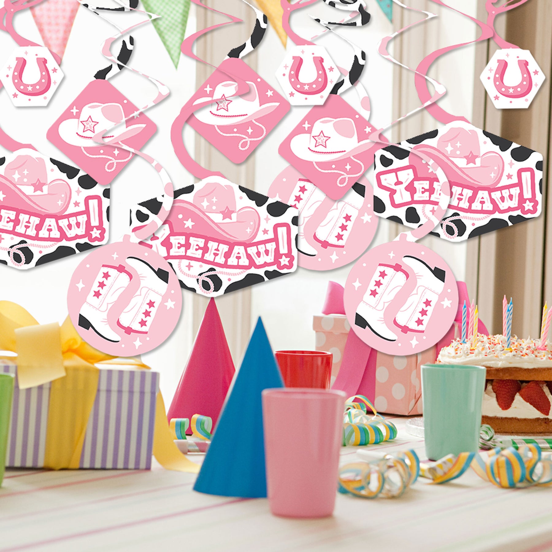 Pink Rodeo Party Rodeo Cowgirl - Pink Western Party Hanging Decor - Party Decoration ...