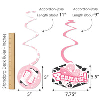 Rodeo Cowgirl - Pink Western Party Hanging Decor - Party Decoration Swirls - Set of 40