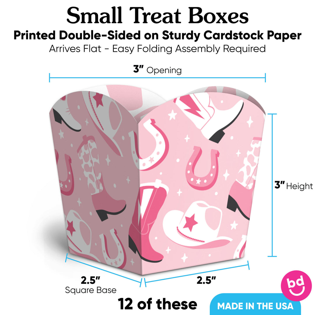 Rodeo Cowgirl Treat Boxes - 12 Ct