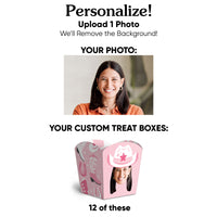 Custom Face Rodeo Cowgirl Treat Boxes - 12 Ct
