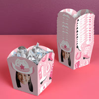 Custom Face Rodeo Cowgirl Treat Boxes - 12 Ct