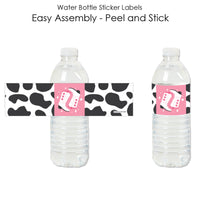 Rodeo Cowgirl - Pink Western Party Water Bottle Sticker Labels - Set of 20
