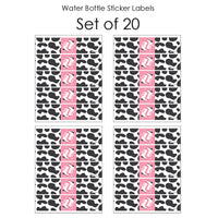 Rodeo Cowgirl - Pink Western Party Water Bottle Sticker Labels - Set of 20