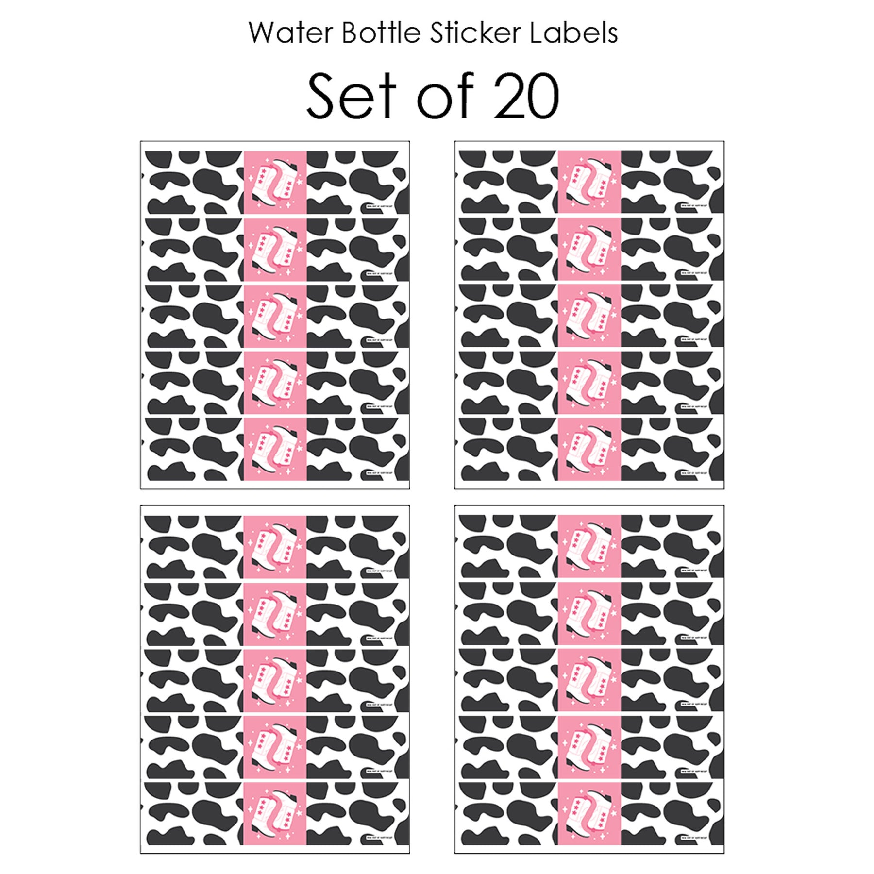 Pink Rodeo Sticker Rodeo Cowgirl - Pink Western Party Water Bottle Sticker Labels - Set of ...