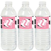 Rodeo Cowgirl - Pink Western Party Water Bottle Sticker Labels - Set of 20