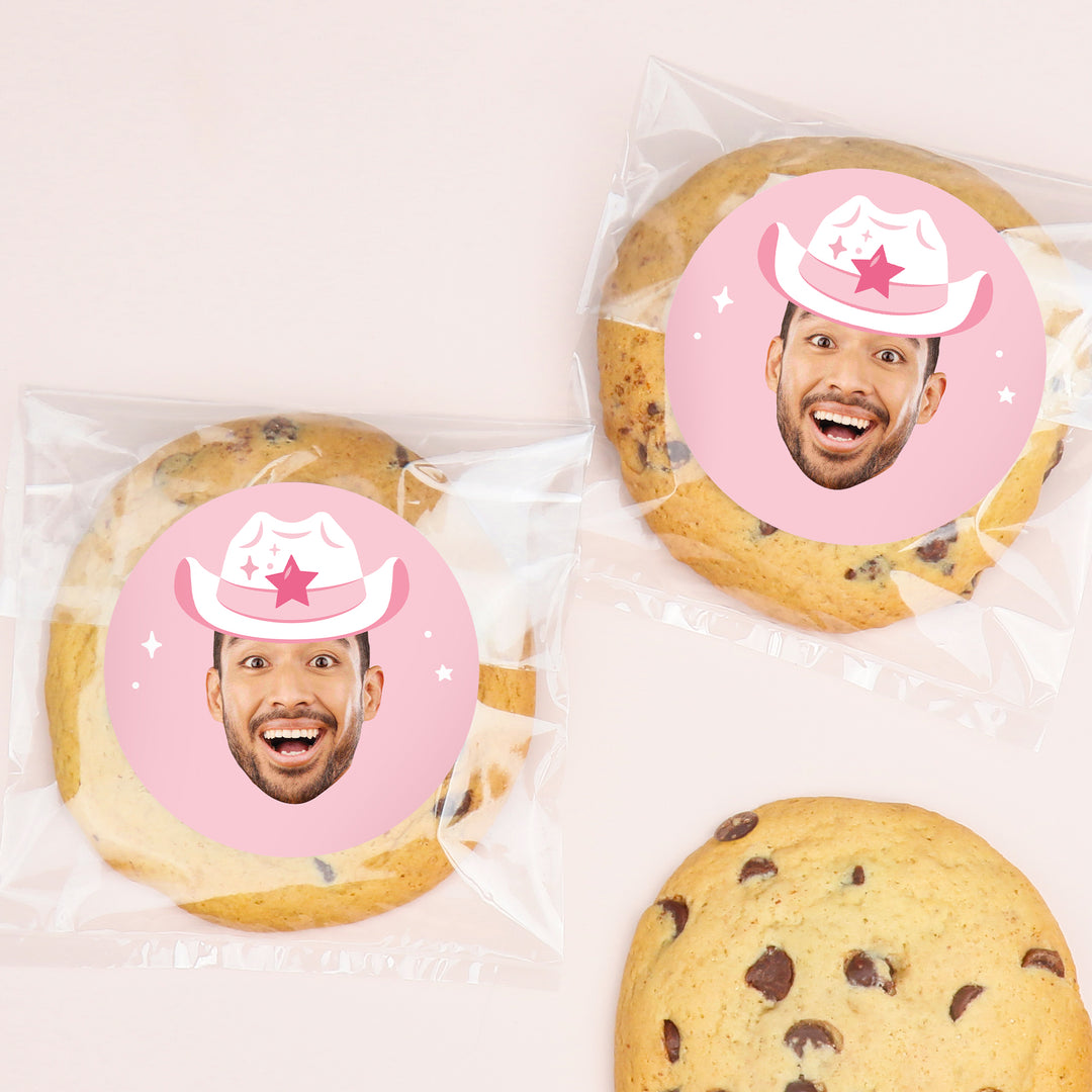 Custom Face Stickers & Clear Cookie Bags - Rodeo Cowgirl
