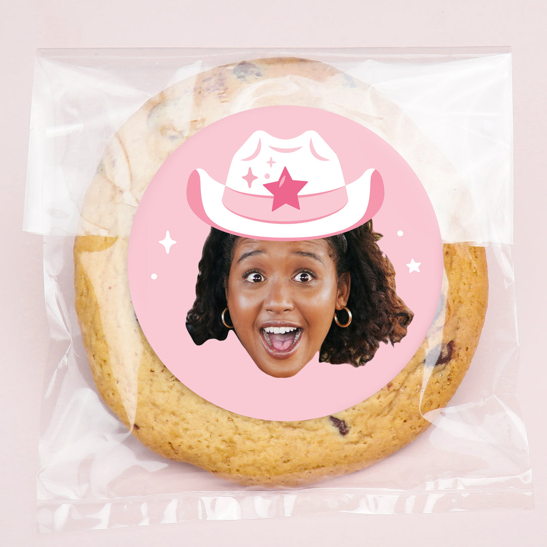 Custom Face Stickers & Clear Cookie Bags - Rodeo Cowgirl