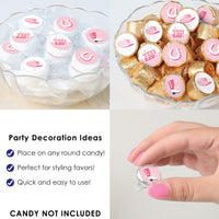 Rodeo Cowgirl - Pink Western Party Small Round Candy Stickers - Party Favor Labels - 324 Count