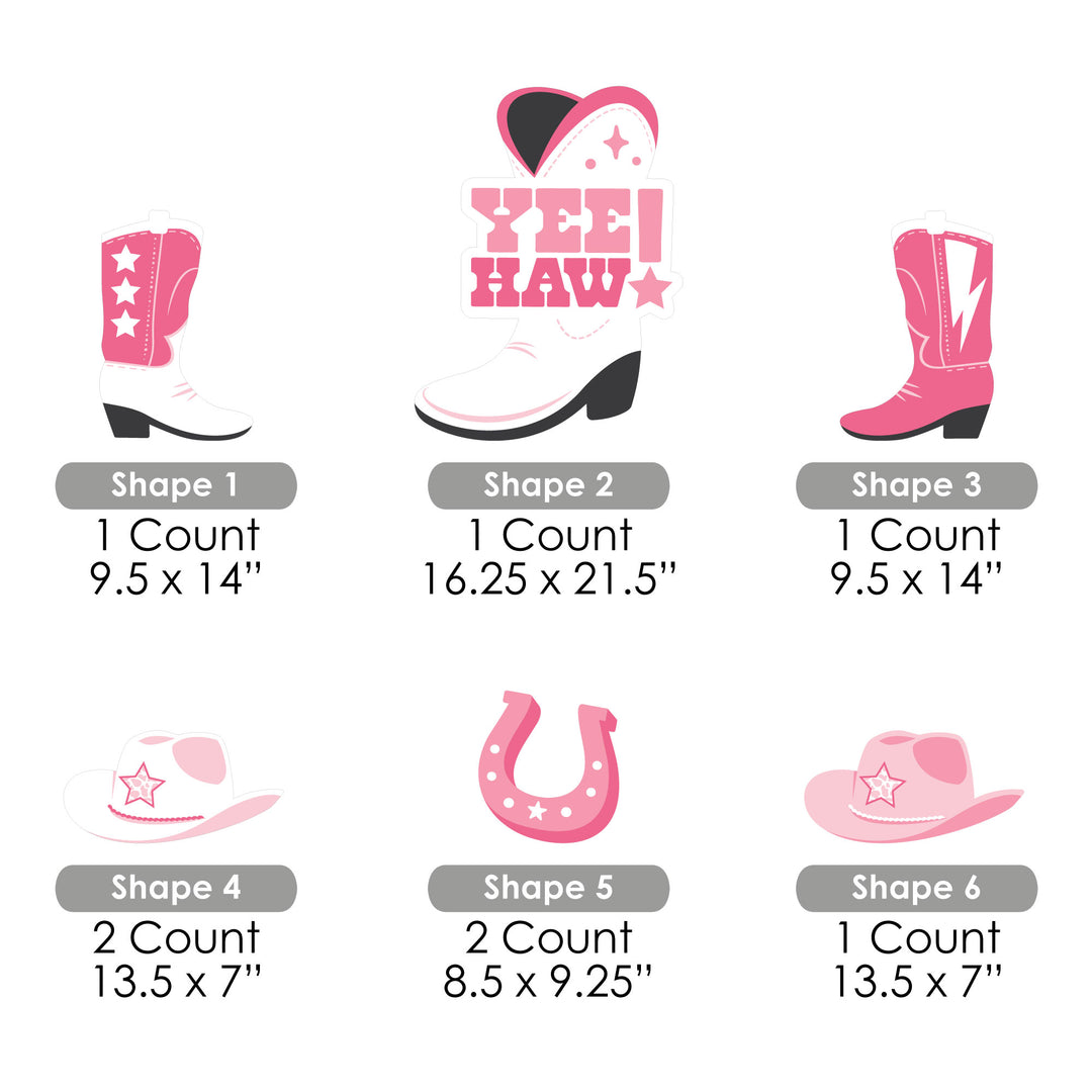 Rodeo Cowgirl - Yard Sign and Outdoor Lawn Decorations - Pink Western Party Yard Signs - Set of 8