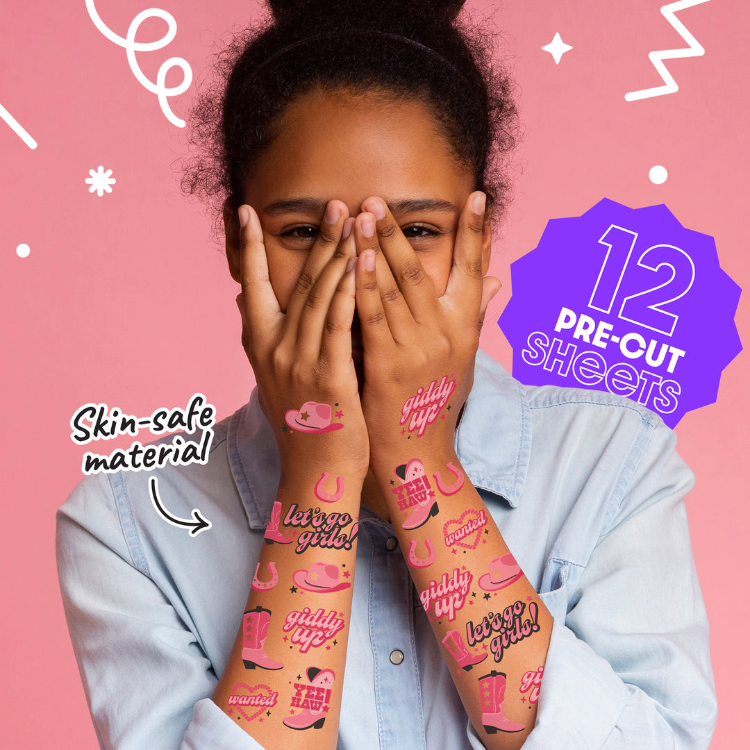 Rodeo Cowgirl Temporary Tattoos - 84 Ct