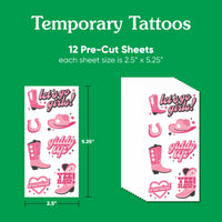 Rodeo Cowgirl Temporary Tattoos - 84 Ct