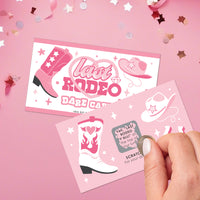 Last Rodeo - Pink Cowgirl Bachelorette Party Game Scratch Off Dare Cards - 22 Count