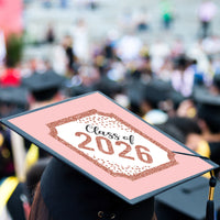 Rose Gold Grad - 2026 Graduation Cap Decorations Kit - Grad Cap Cover