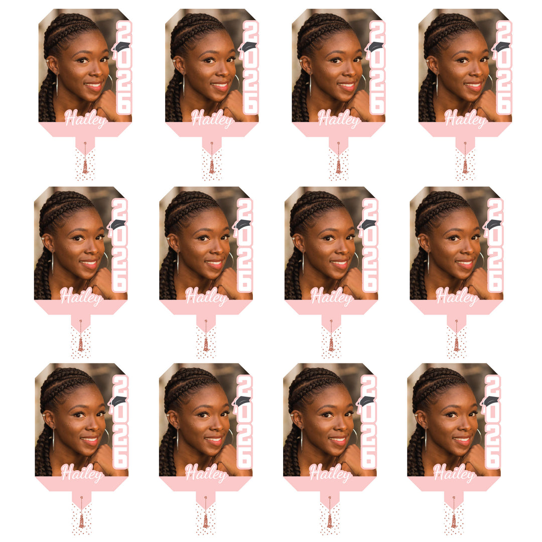 Custom Pastel Grad Photo Paddle 1, 3, 6, or 12 Ct
