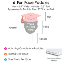 Custom Fun Face Rose Gold Grad Paddles - 6 Ct