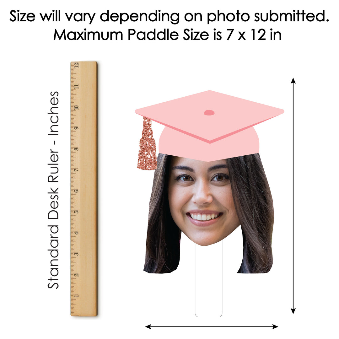 Custom Fun Face Rose Gold Grad Paddles - 6 Ct