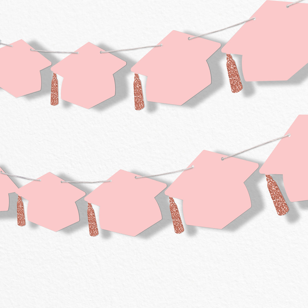 Graduation Grad Cap Garland Banner - 15 Pc