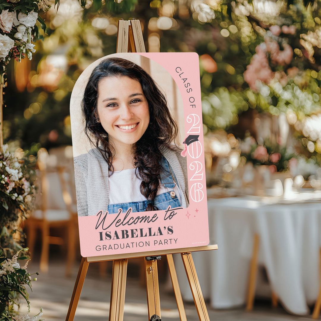 Custom Photo Grad Welcome Sign Rose Gold