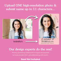 Custom Photo Grad Welcome Sign Rose Gold