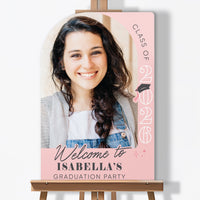 Custom Photo Grad Welcome Sign Rose Gold