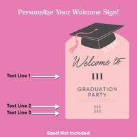 Custom Text Rose Gold Grad Welcome Sign