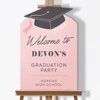 Custom Text Rose Gold Grad Welcome Sign