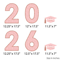Rose Gold Grad - Large Graduation Party Decorations -  2026 - Outdoor Letter Banner