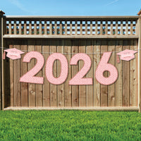 Rose Gold Grad - Large Graduation Party Decorations -  2026 - Outdoor Letter Banner