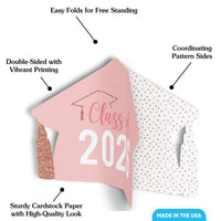 Rose Gold Graduation 3D Centerpieces - 8 Ct