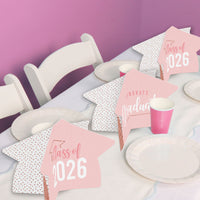Rose Gold Graduation 3D Centerpieces - 8 Ct