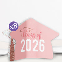 Rose Gold Graduation 3D Centerpieces - 8 Ct