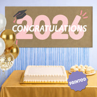 Rose gold Class of 2026 party backdrop