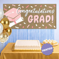 Rose gold graduation party backdrop