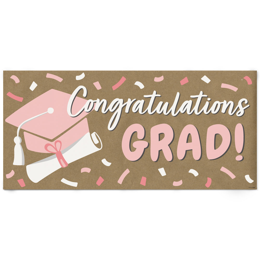 Rose gold graduation kraft paper banner decor