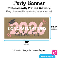 Rose gold Class of 2026 banner with mounts