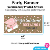 Rose gold graduation banner with mounts