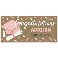 Rose gold graduation kraft paper banner personalized decor