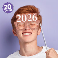 Rose Gold Grad - 2026 Graduation Party Photo Booth Props Kit - 20 Count