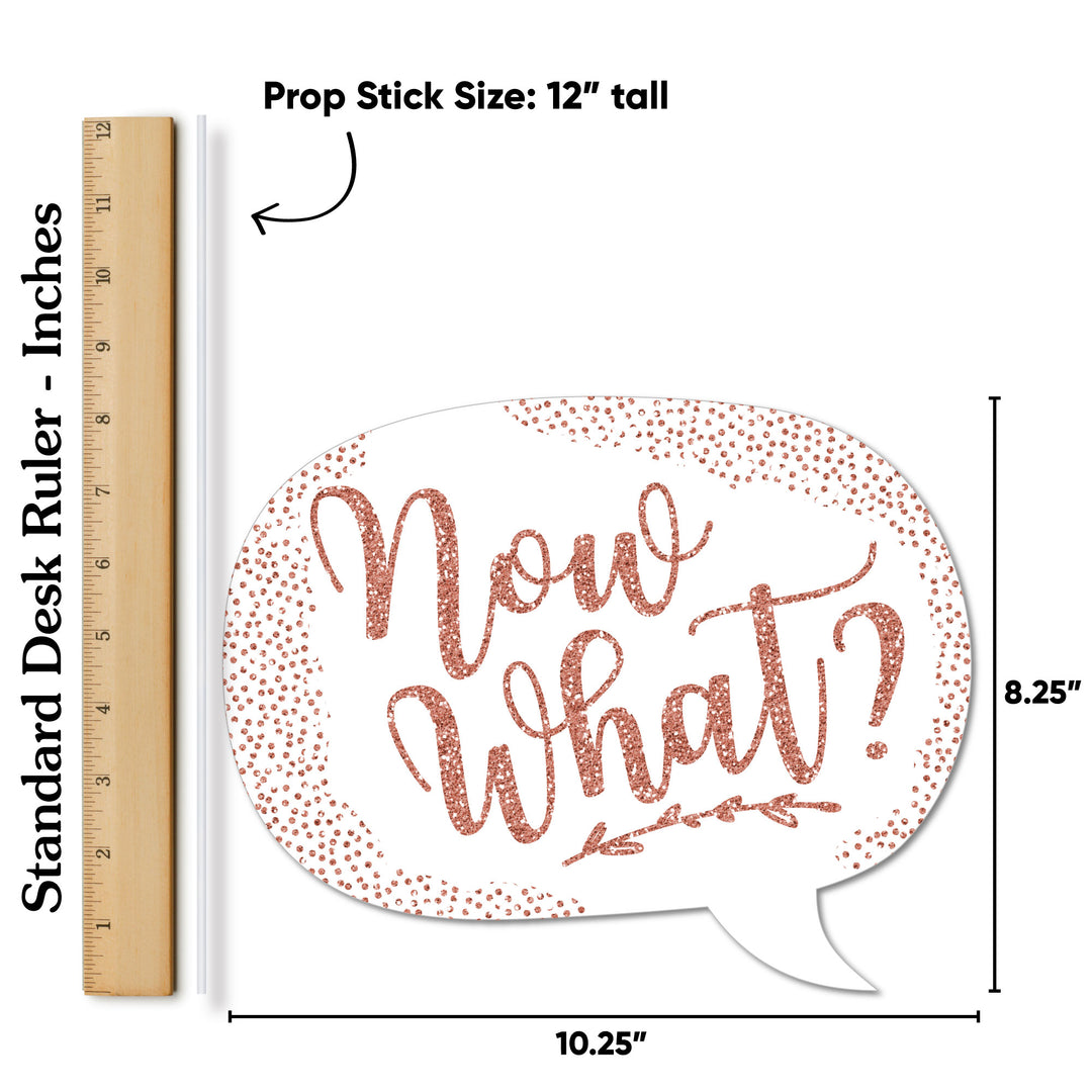 Rose Gold Grad - 2026 Graduation Party Photo Booth Props Kit - 20 Count