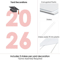 Rose Gold Grad - 2026 Yard Sign Outdoor Lawn Decorations - Graduation Party Yard Signs - 2026