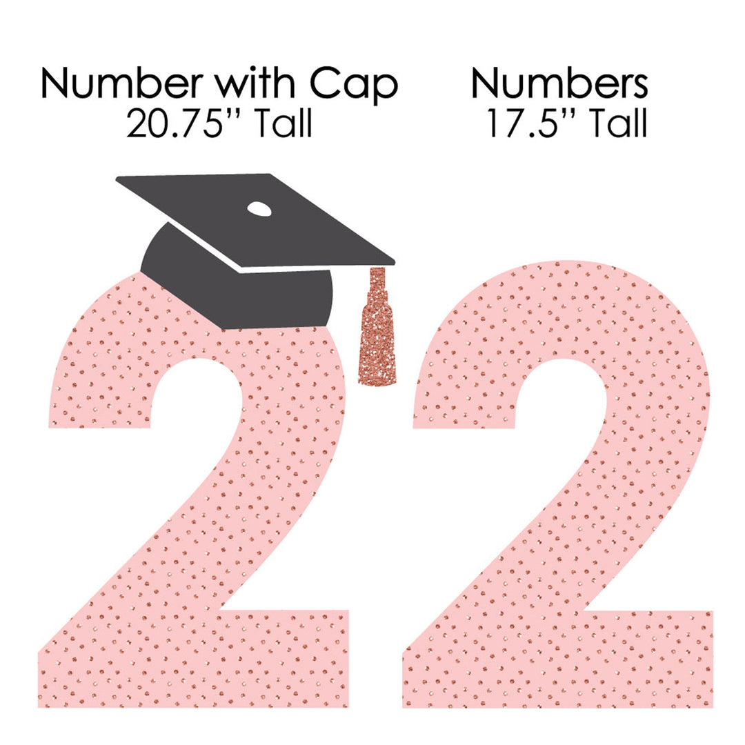 Rose Gold Grad - 2026 Yard Sign Outdoor Lawn Decorations - Graduation Party Yard Signs - 2026